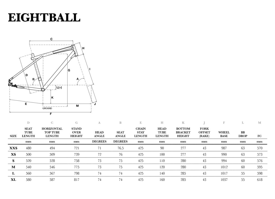 2014 GT Eightball geometry chart
